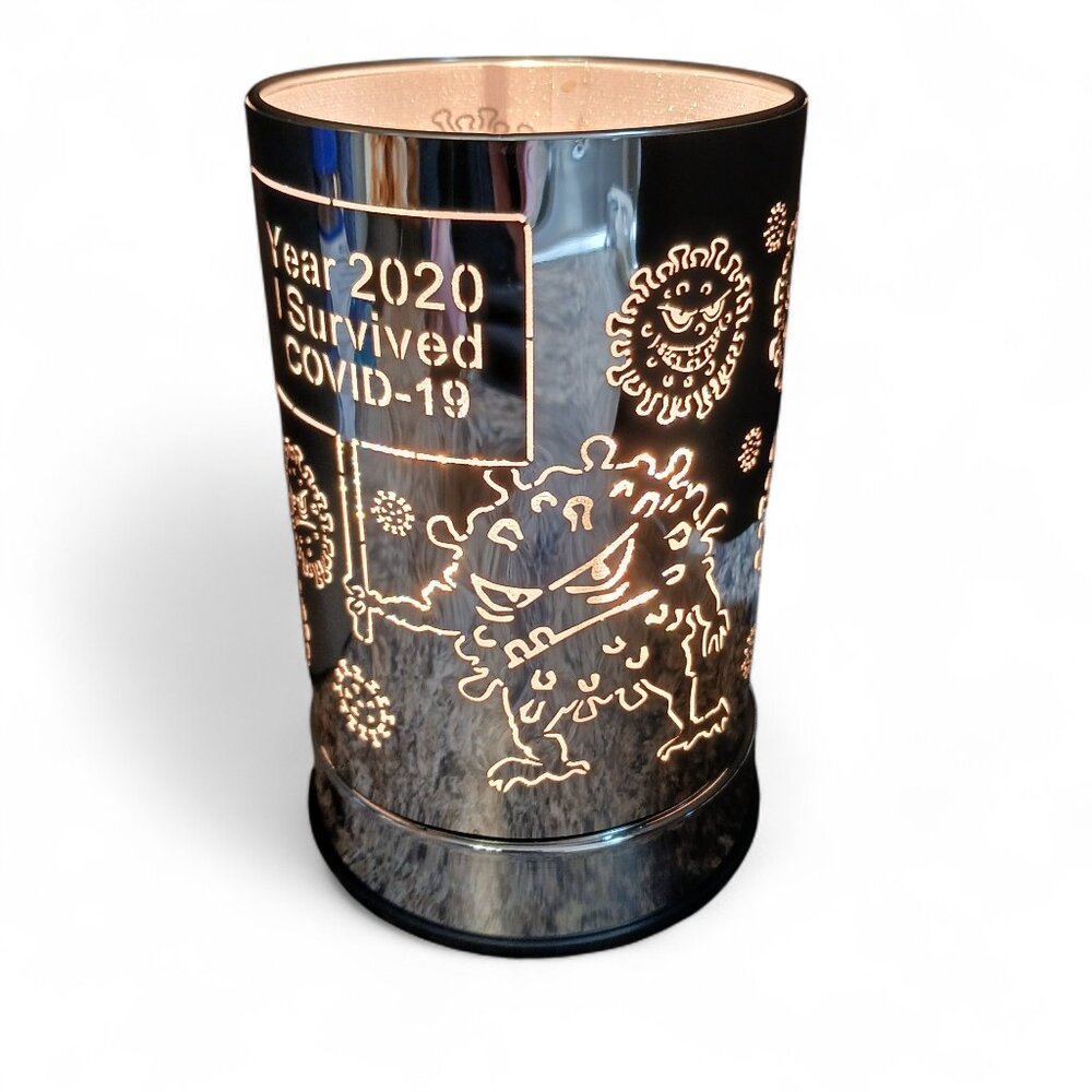 I Survived COVID 2020 Touch Sensor Lamp Night Light & Scented Oil Warmer NWT